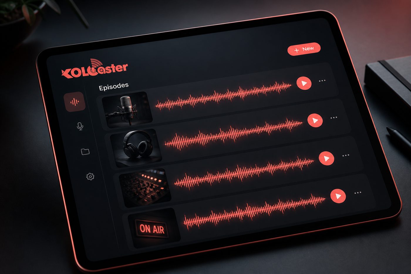 KOLCaster podcast dashboard
